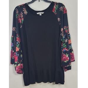 Pioneer Women Shirt Size XX-Large Floral Bell Sleeve Ruffled Boho Goth Fairycore